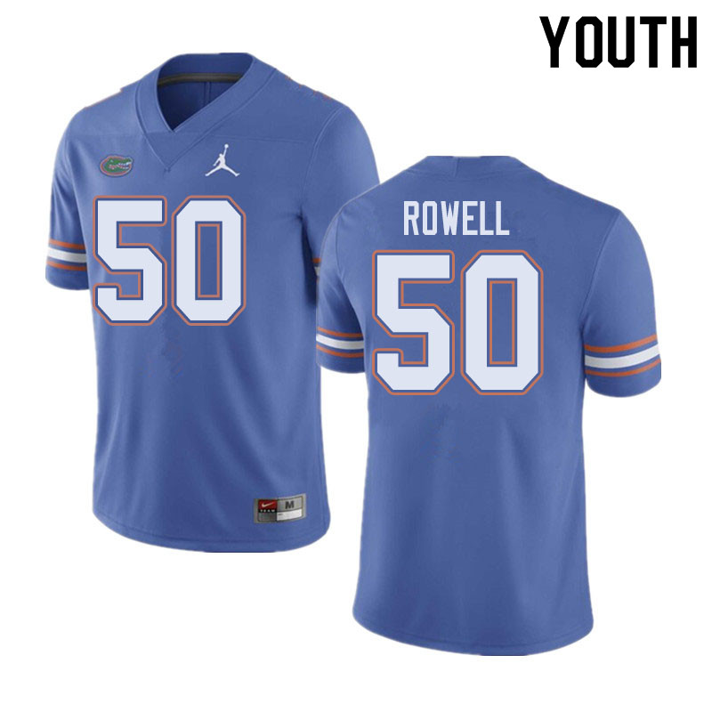Jordan Brand Youth #50 Tanner Rowell Florida Gators College Football Jerseys Sale-Blue - Click Image to Close